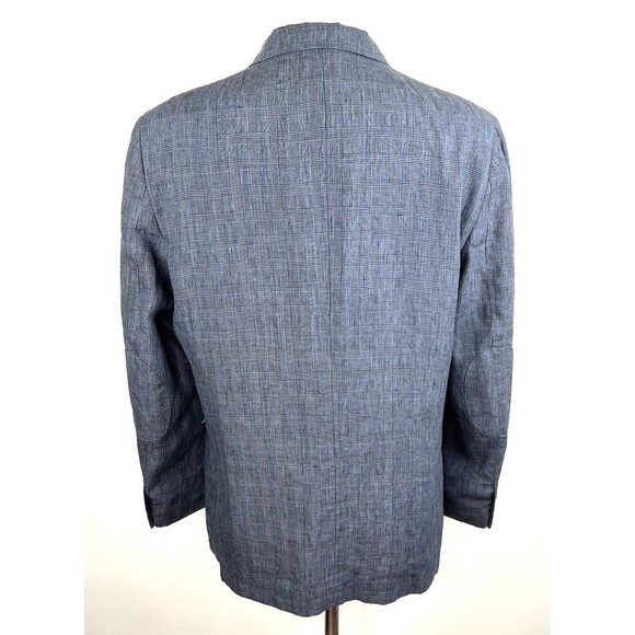 Joseph Abboud Linen Sport Coat Jacket Two Button Gray Black Plaid  Mens Size XL - Picture 5 of 15
